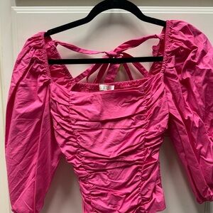 Wayf Fuchsia Ruched Top